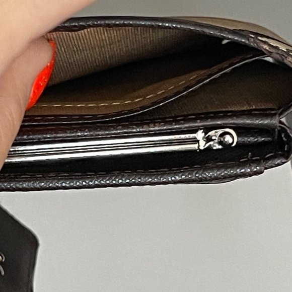 BURBERRY Vintage Nova Check Kisslock Tri-Fold Canvas & Leather Wallet 4.7"×4" - Picture 11 of 12